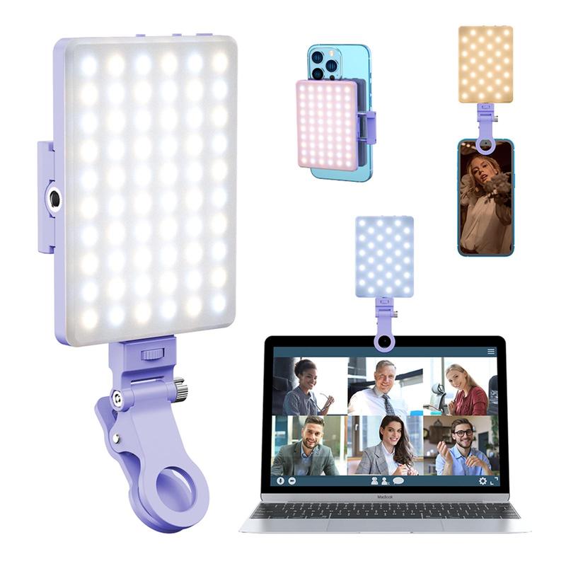 Portable Mobile Phone Selfie Light, 1 Count USB Rechargeable Clip-on Fill Light, Professional Video Lighting for Phone, iPhone, iPad, Laptop, TikTok, Makeup, Live, Vlog