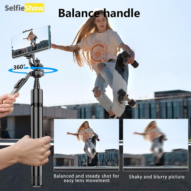 SELFIESHOW Selfie Stable Tripod, Portable Phone Tripod Stand with Remote Control, Multifunctional Phone Tripod for Travel, Party, Live Streaming