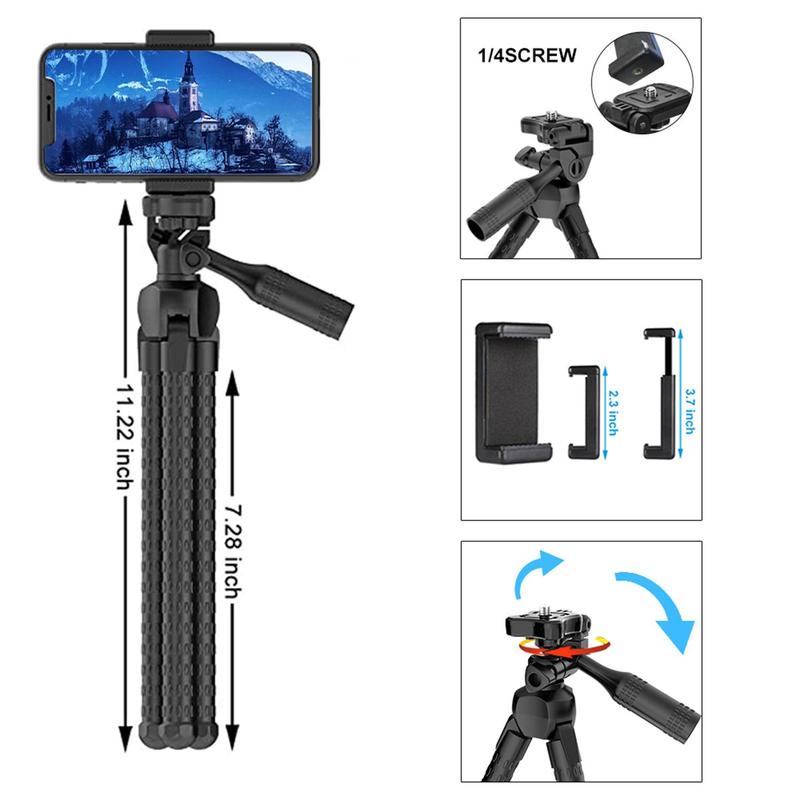 [Free shipping] Flexible Portable Digital Camera Stand Octopus Mini Tripod Desktop Phone Selfie Stick Mounting Tripod Holder with Hidden Phone Holder for iPhone, Selfie Accessories with Wireless Remote Cellphone Smartphone