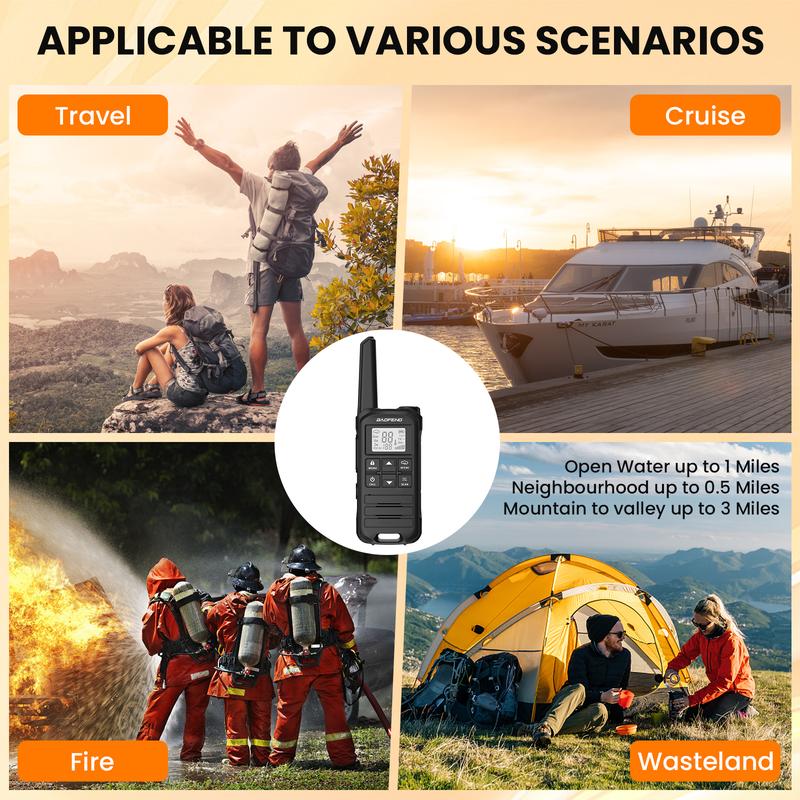 BAOFENG FR-22A Protable Ham Radio, Long Rang Walkie Talkie, Rechargeable Two Way Radio Suppor USB-C,Outdoor Camping Emergency Preparedness Audio Gear