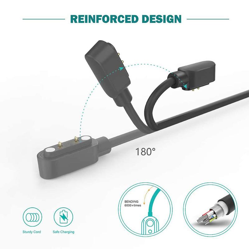 Smart Watch Charger Cable, Magnetic Smartwatch Accessories Charger Cable 2 Pin Cord, Charger Contact Pin Spacing 2.8 MM for Smart Watch