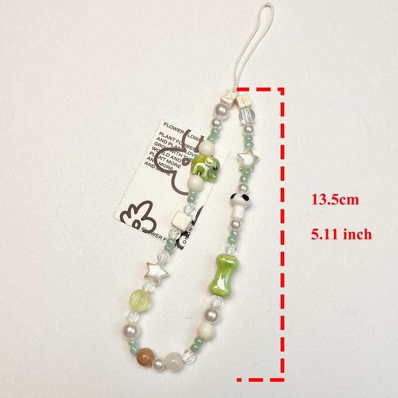 Cute Elephant Beaded Phone Chain, Beaded Phone Lanyard, Phone Strap for Women & Girls, Fashion Phone Accessories for Daily Use