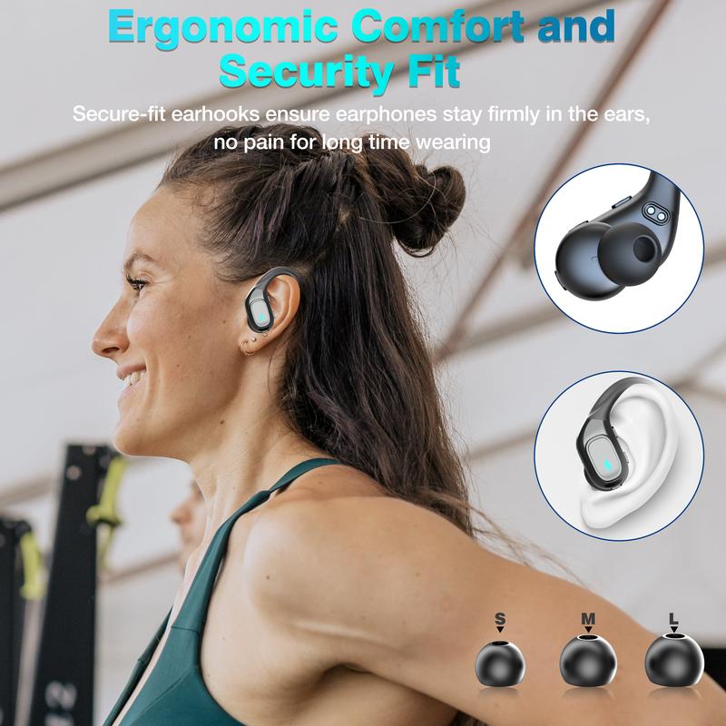 Wireless Earbuds Bluetooth Headphones 75H Play ENC Mic Noise Cancelling Sport Earphones, LED Display, Deep Bass, IP5 Waterproof Earphones Bluetooth 5.3 Stereo for Workout