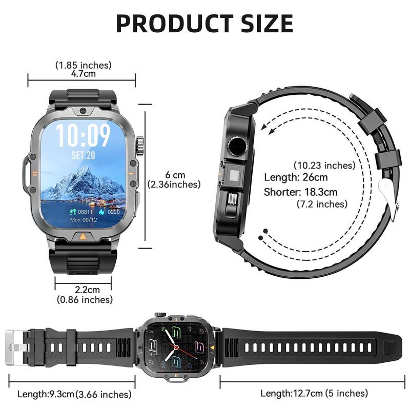 Multifunctional Smart Watch, Fashion Digital Watch with Phone Call & Music Control, Waterproof Sports Watch for Women & Men