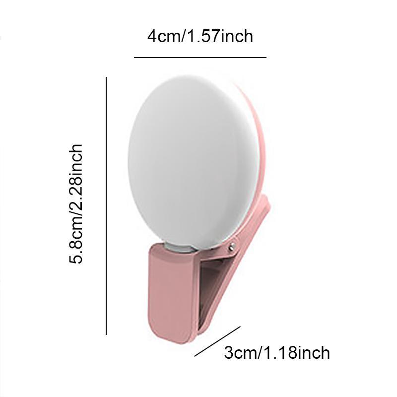 Portable Selfie Light, Clip-on LED Mobile Phone Beauty Fill Light, Selfie Lighting for iPhone Android Live Streaming Makeup Vlog