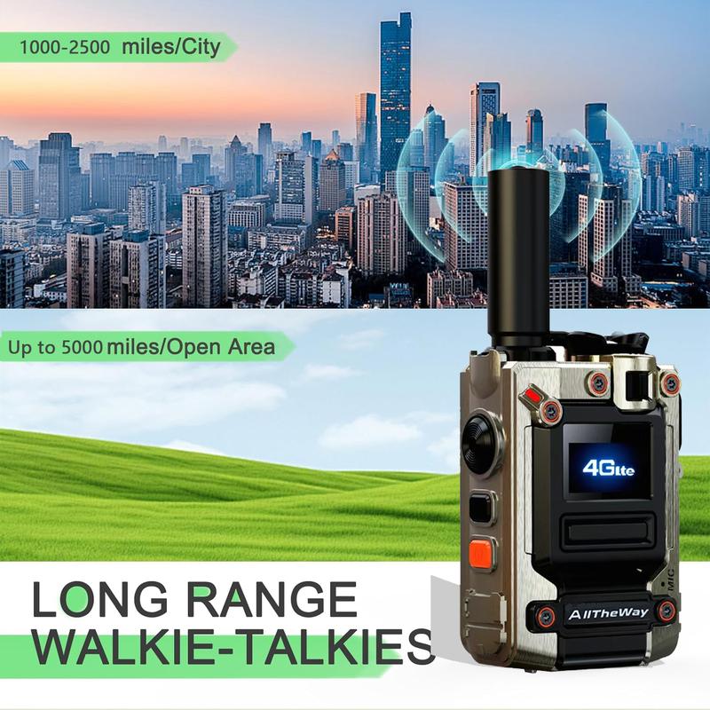 AllTheWay Aluminum Alloy M08 - unlimited range walkie talkie Military Model with 200 Channels  LED and Free Intercom Platform interphone（2pack）