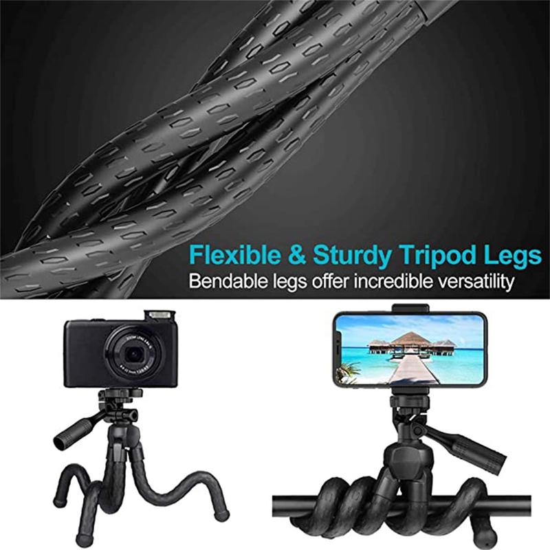 [Free shipping] Flexible Portable Digital Camera Stand Octopus Mini Tripod Desktop Phone Selfie Stick Mounting Tripod Holder with Hidden Phone Holder for iPhone, Selfie Accessories with Wireless Remote Cellphone Smartphone