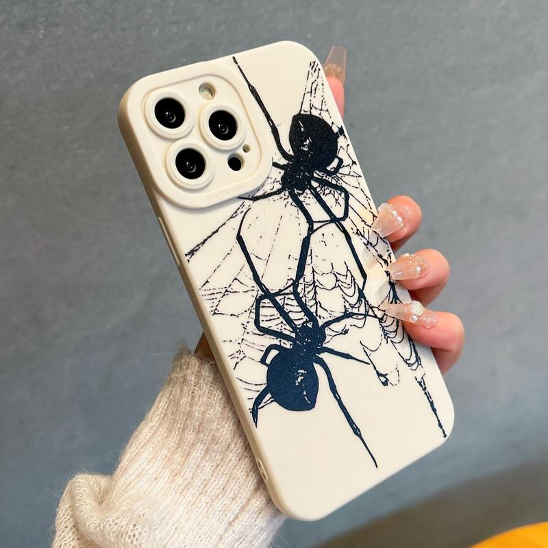 Creative Spider Pattern Phone Case, Summer TPU Anti-drop Decorative Phone Protector Cover, Smartphone Cases, Phone Accessories Compatible with iPhone 7 8 X 11 12 13 14 15 Plus Pro Max Phone Cases