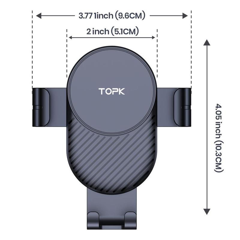 TOPK Car Air Vent Phone Holder, 1 Count Adjustable Car Air Vent Phone Mount with Gravity Sensor, Universal Car Interior Accessories for Most Smartphones