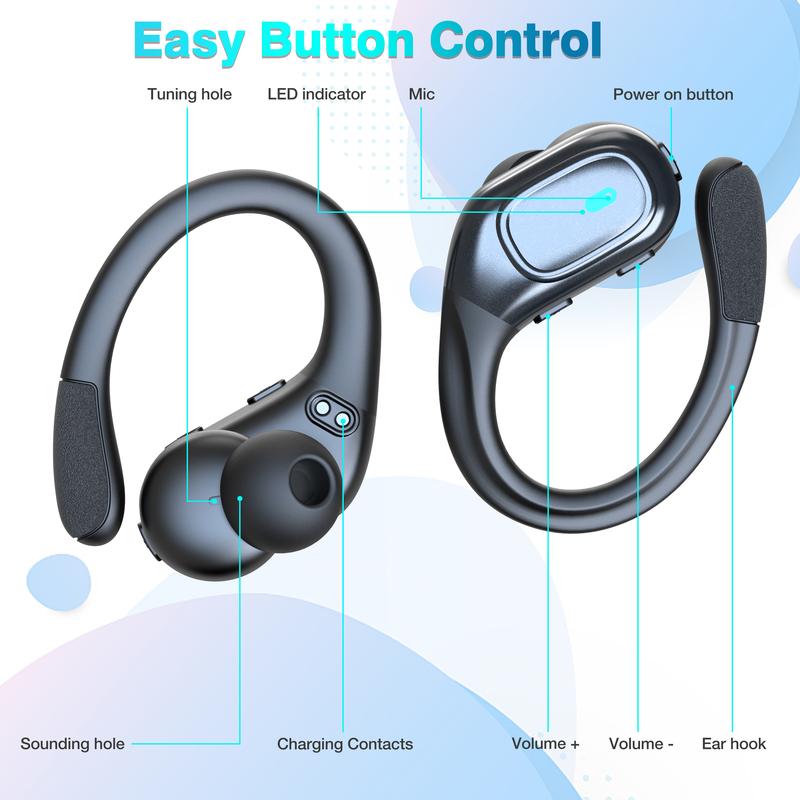 Wireless Earbuds Bluetooth Headphones 75H Play ENC Mic Noise Cancelling Sport Earphones, LED Display, Deep Bass, IP5 Waterproof Earphones Bluetooth 5.3 Stereo for Workout