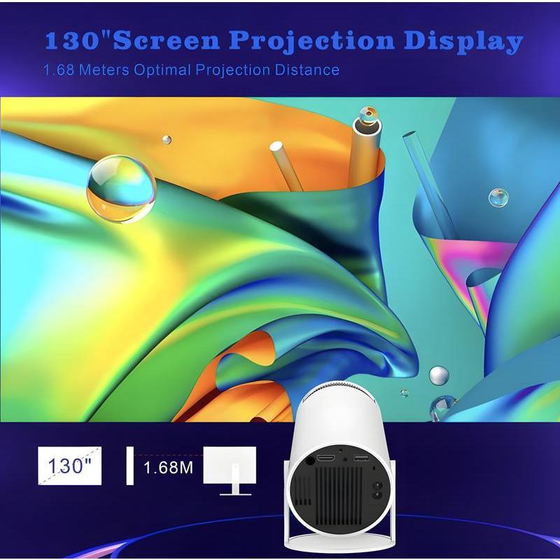 [Tech Paradise]Portable Smart Projector HY300 With 5G WiFi Bluetooth,Android TV 11.0 Projector 4K Supported,Multifunctional Projector for Home Cinema,Outdoor