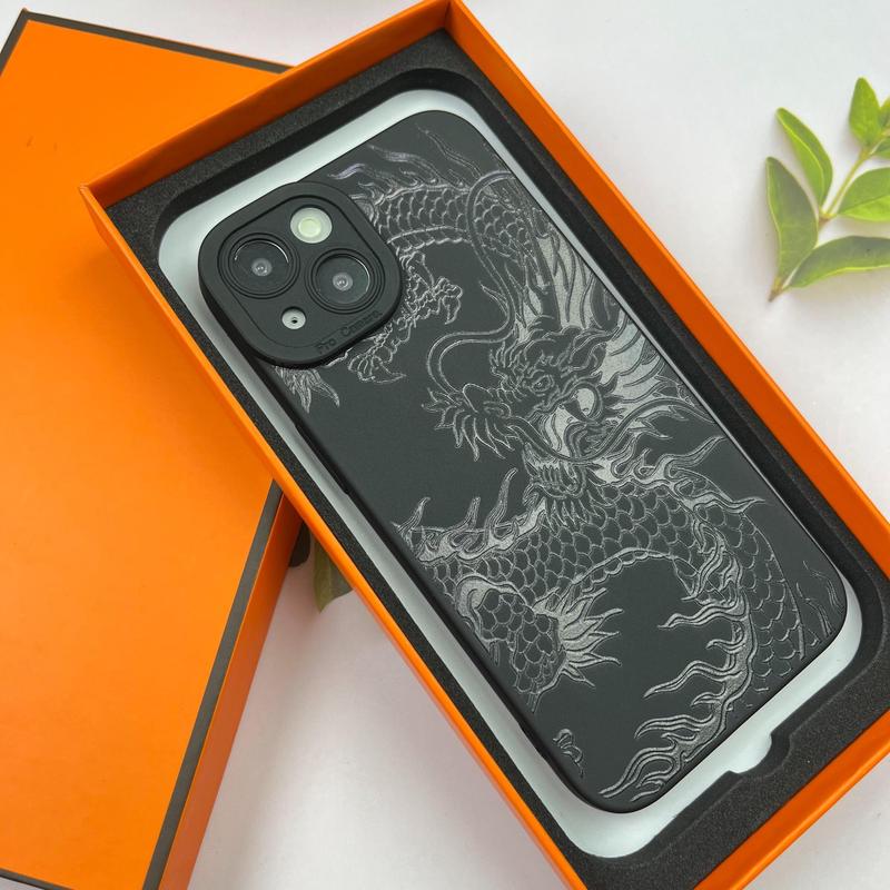 Creative Dragon Pattern Phone Case, Decorative Phone Protector Cover, Phone Accessories Compatible with iPhone 11 12 13 14 15 16 Plus Pro Max