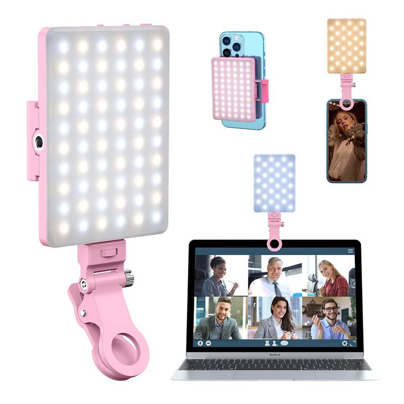 Smartphone Selfie Light with Phone Holder for Summer, 1 Count Clip Design USB Rechargeable Selfie Fill Light for iPhone Android Phones, Content Creator Tools, Phone Accessories, Lens Buddy, Adjustable LED Light for Live Streaming, Camera Accessories