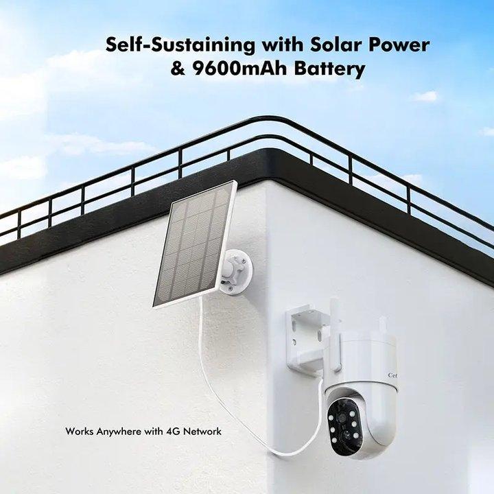 4G LTE Cellular Solar Security Camera, No WiFi Required, 2K Battary Powered Outdoor Camera,Night Vision, Built-in 4G SIM Card and SD Memory Card