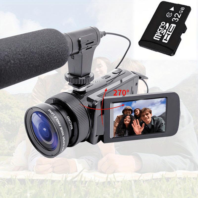 Portable Camera with 32G Memory Card, 16 Megapixel HD Microphone, 16x Digital Zoom, Rechargeable Camera, Recording Life By Flipping The Screen 270 Degrees. Suitable for Outdoor Camping, Travel, Family Daily Life Photography and Video.