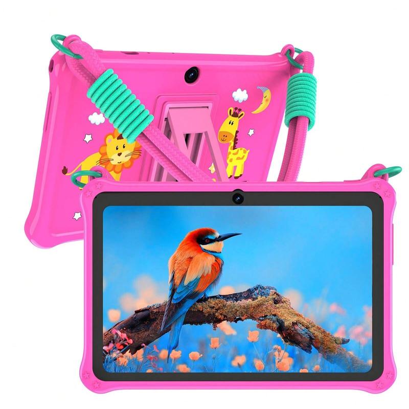 7-inch children's tablet, 2GB (2GB+2GB expansion) RAM 32GB ROM, with parental control, Android 13, education, gaming, shockproof case (non adapter)