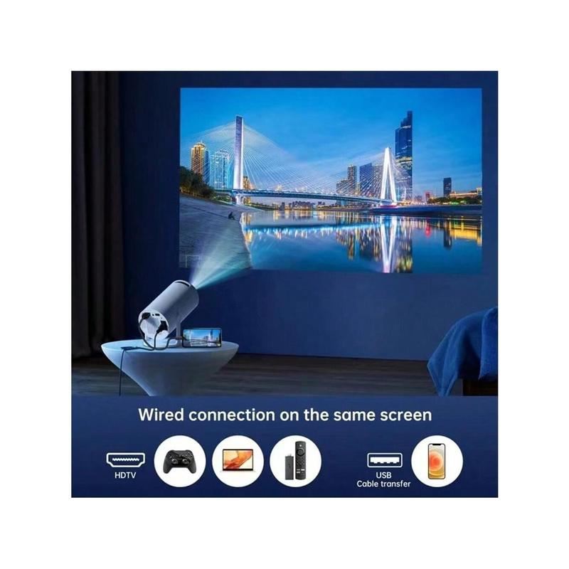 Mini Projector,Magcubic HY300 Auto Keystone Correction Portable Projector,4K  200 ANSI Smart Projector With 2.4 5G WiFi,BT 5.0,130 Inch Screen,180 Degree Flip,Circular Design,Perfect For Home Video Outdoor Holiday Gift (1 Unit) Audio Colorful