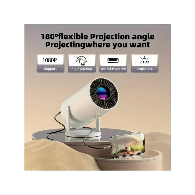 Mini Projector,Magcubic HY300 Auto Keystone Correction Portable Projector,4K  200 ANSI Smart Projector With 2.4 5G WiFi,BT 5.0,130 Inch Screen,180 Degree Flip,Circular Design,Perfect For Home Video Outdoor Holiday Gift (1 Unit) Audio Colorful