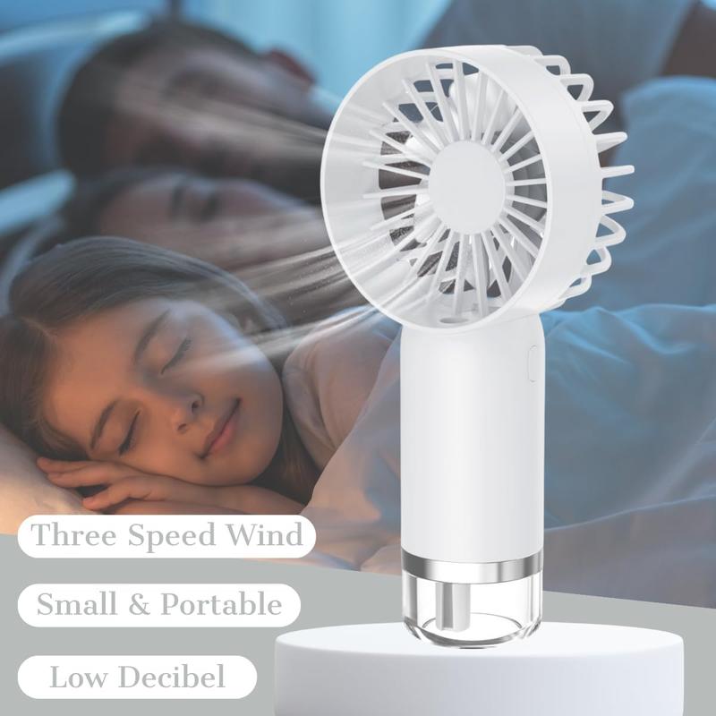 Portable Mist Fan, Misting Fan Portable, Handheld Personal Mister Fan, Spray Water Mist Fan, Charging Design Electric Fan for School, Camping, Car, Handheld Misting Humidifier Fan Mobile Usb Protection Chargeable