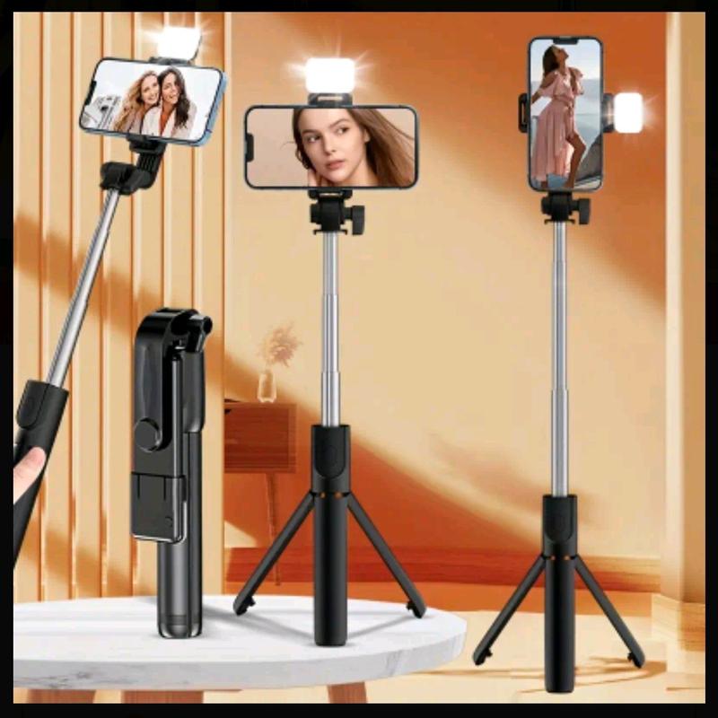 360-Degree Rotation Selfie Stick Tripod With Phone Stabilizer Plus Fill Light - Wireless, Battery Powered, Portable Tool For Outdoor Travel, Live Streaming, And Mini Selfies - Non-Rechargeable Button Battery, ≤36V Operating Voltage