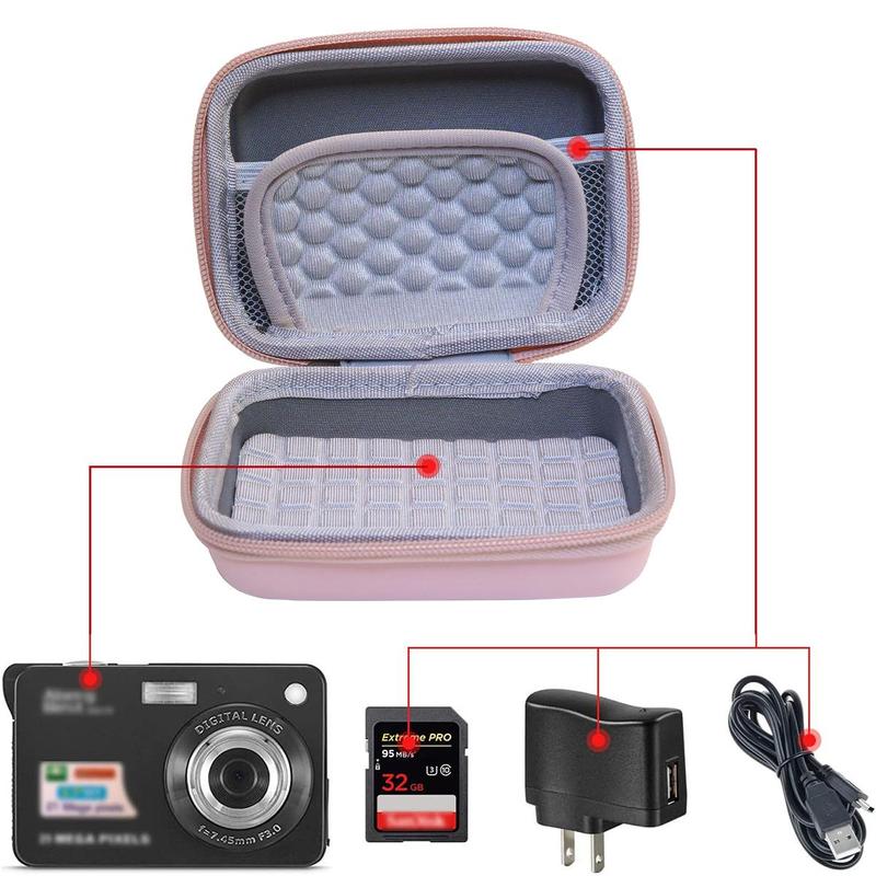 Digital Camera Storage Bag, Waterproof Camera Protective Case, Camera Protective Box for Kodak Pixpro, Canon Powershot ELPH 180 190, Sony DSCW800 DSCW830 Camera, Storage Organizer