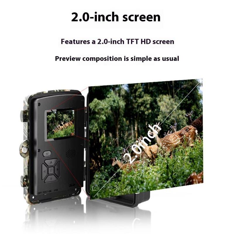 HD Infrared Camera, Outdoor Animal Forest Garden Pond Warehouse Anti-theft Sensor Camera, Action Camera for Outdoor Sports