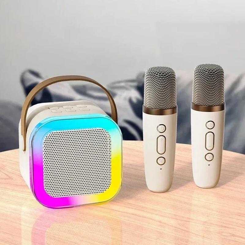 K12 Wireless Microphone Karaoke Machine Bluetooth Speaker KTV HIFI Stereo Sound RGB Colorful LED Lights for Outdoor Home Party PYLV