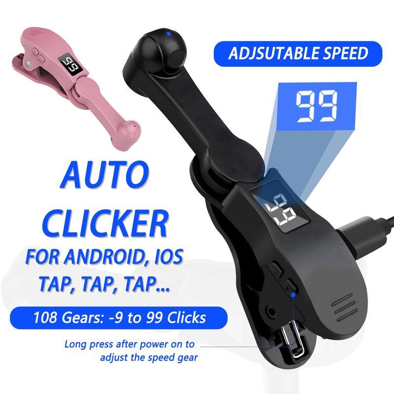 2024 New Auto Clicker for Smart Phone,Phone Screen Tapper forPhone Apps Video live Streaming Gadget Fast Click Simulation Finger Continuous Click for Live Broadcasts Likes ,Games,Shopping,Reward Tasks,Live Streaming Accessories