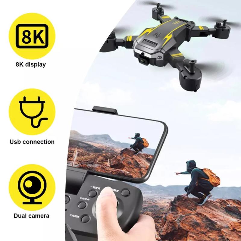 2024 New RC Drone With 8K HD Dual Camera WiFi FPV Foldable Quadcopter +4 Battery