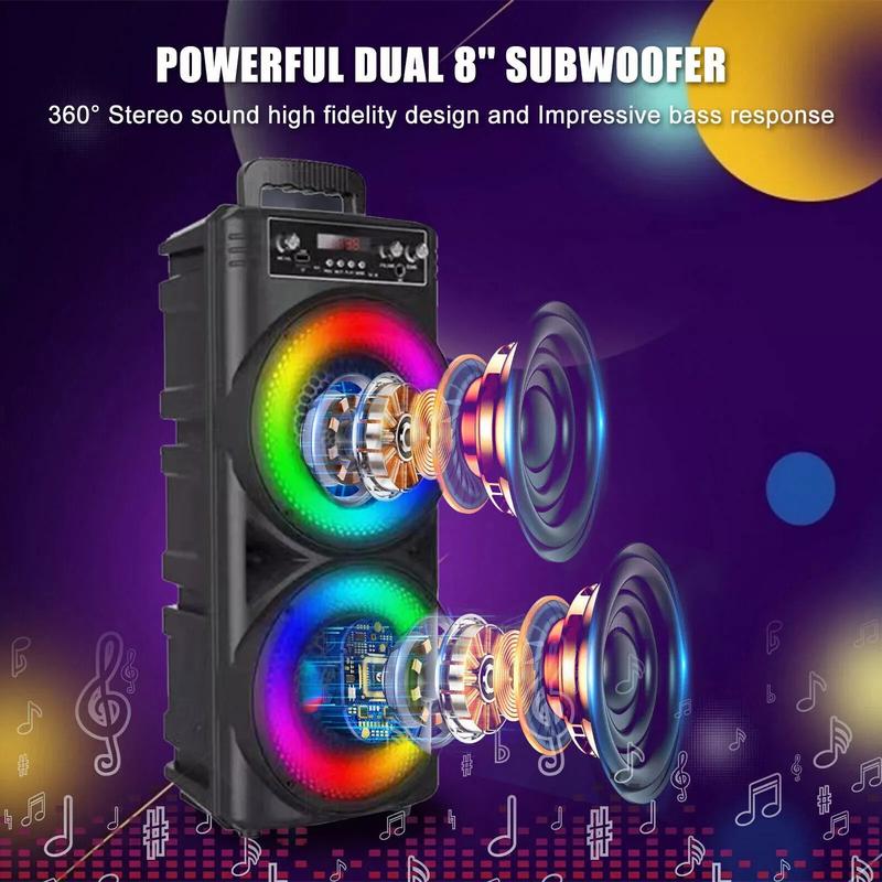 Bluetooth Speakers Big Powerful Wireless TWS Loud Portable Speaker LED Lights