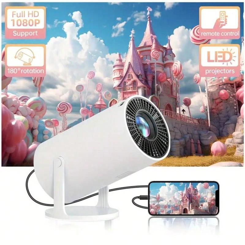 Mini Projector,Magcubic HY300 Auto Keystone Correction Portable Projector,4K  200 ANSI Smart Projector With 2.4 5G WiFi,BT 5.0,130 Inch Screen,180 Degree Flip,Circular Design,Perfect For Home Video Outdoor Holiday Gift (1 Unit) Audio Colorful