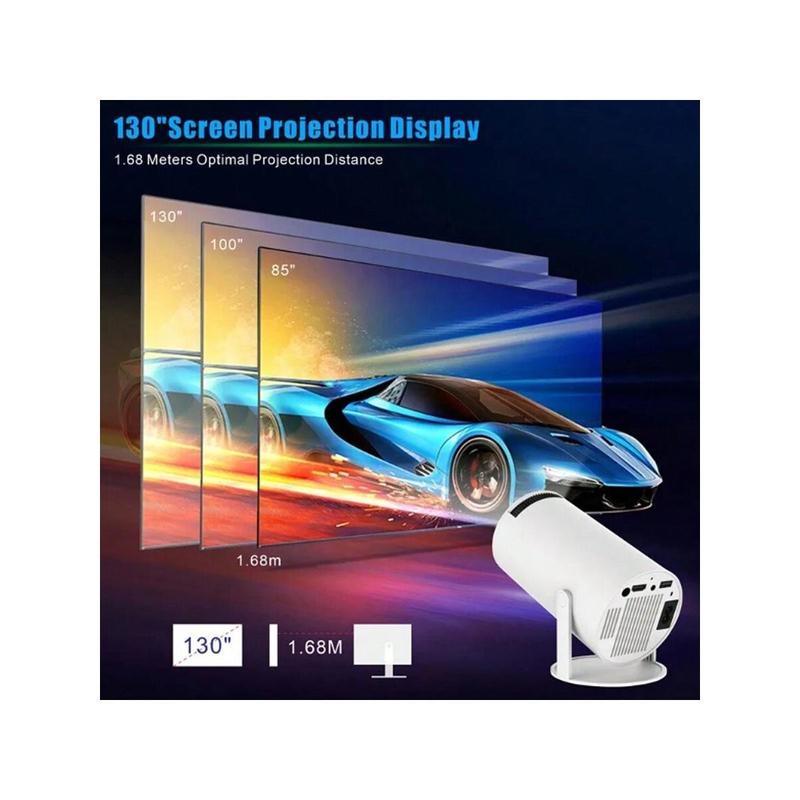 Mini Projector,Magcubic HY300 Auto Keystone Correction Portable Projector,4K  200 ANSI Smart Projector With 2.4 5G WiFi,BT 5.0,130 Inch Screen,180 Degree Flip,Circular Design,Perfect For Home Video Outdoor Holiday Gift (1 Unit) Audio Colorful