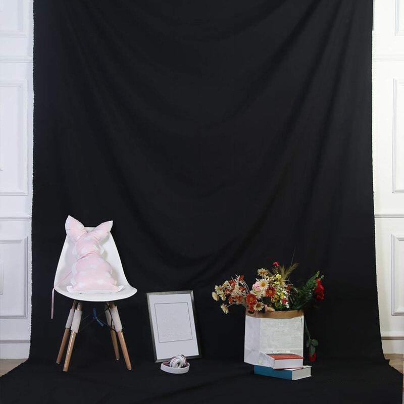 Background Solid Black Backdrop Muslin Portrait Background Screen for Photo Backdrop Video Photography Studio(5x7ft, Black) Accessories Camera