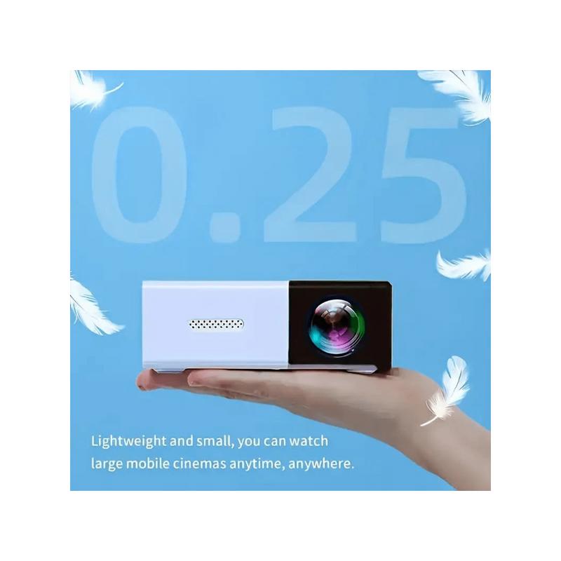 Mini Projector, Portable Projector For Cartoon, Kids Gift, Outdoor Movie Projector, LED Pico Video Projector For Home Theater Movie Projector With HDMI USB Interfaces And Remote Control Supports 1080 Audio Adapter Mobile