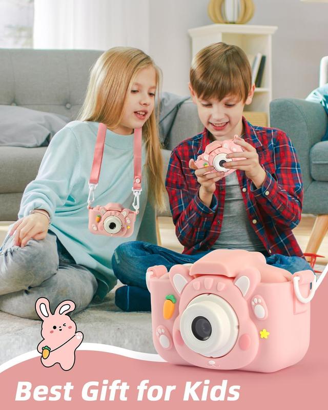 Rabbit Design Digital Camera, 1080P Portable Kids Digital Video Camera with 32GB SD Card, Perfect Christmas Birthday Gifts for Boys Girls