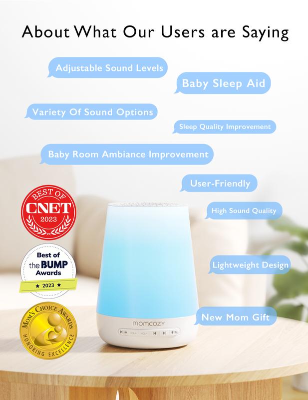 Momcozy White Noise Machine with Night Light and 34 Soothing Sounds for Baby Sleeping and Sleep Training