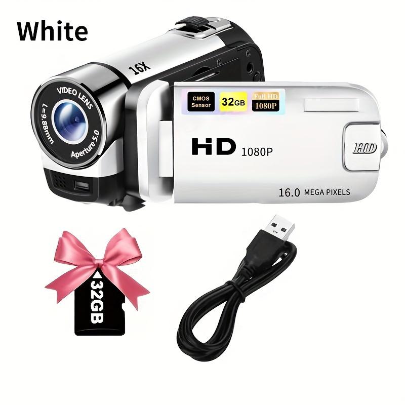 16x Digital Zoom Camera With 32G Card 270° Rotating LED Flip Screen Camcorder - 1080P, 2.4-inch Screen Display, Wide Angle Camera, Portable and Compact Design for Home, Outdoor, and Students - Perfect Camera & Camcorder Combo