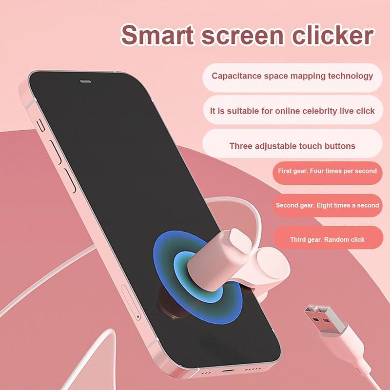 Video Live  Clicker, Phone Screen Device Speed Clicker, Simulated Finger Continuous Clicking, Adjustable Auto Physical Tapper, Suitable for Games,Reward Tasks(1 Second Fastest 50 Times)Accessories Console,back to school gift.