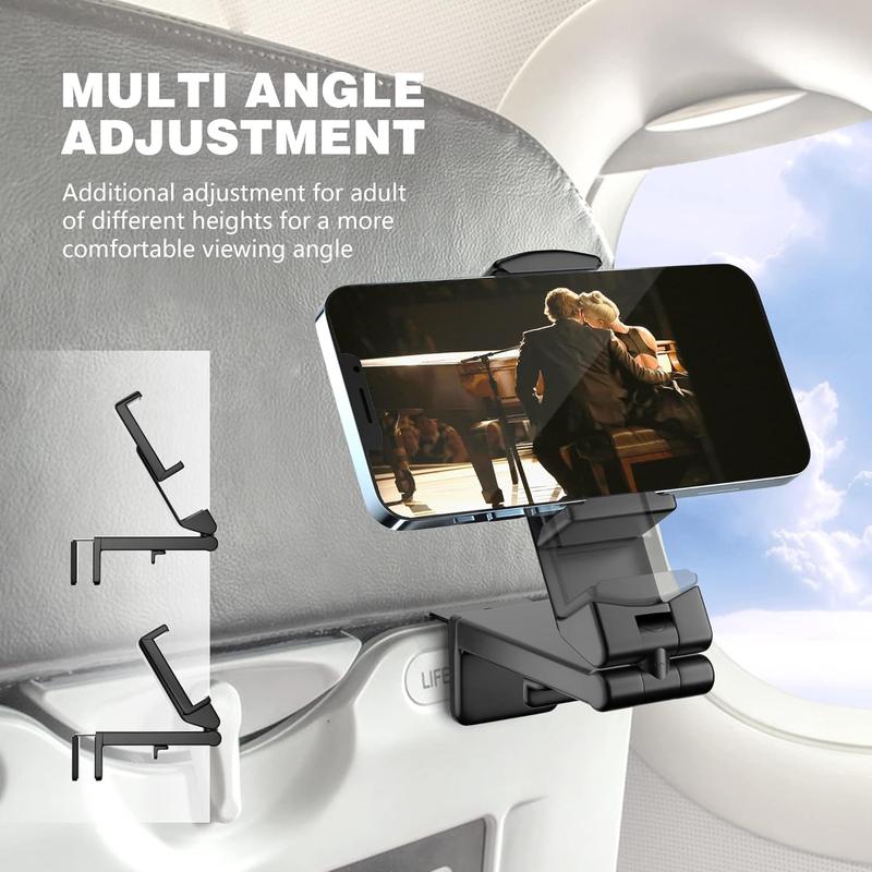 Universal Airplane Phone Holder Mount for Hands-Free Viewing with Dual 360 Degree Rotation - Accessories, Mobile