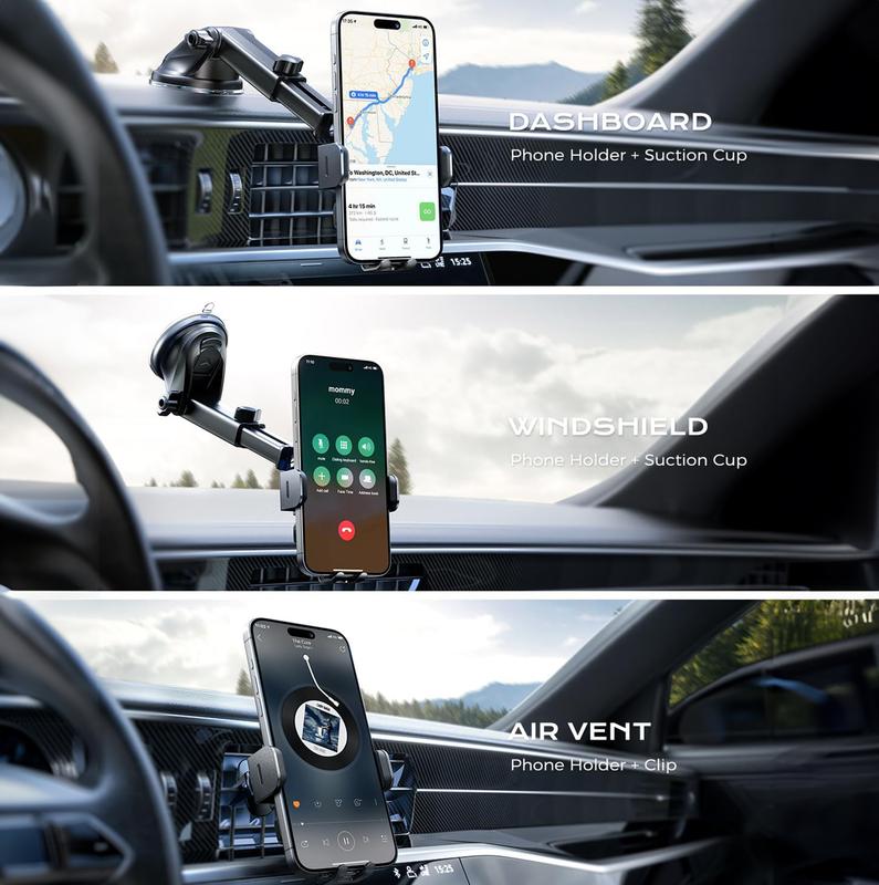 Wireless Car Charger，tiktok shop 15W Wireless Fast Charger Auto Clamping Car Charger Phone Holder fit for iPhone 16 15 14 13 12 11 Pro Max Adapter Charging