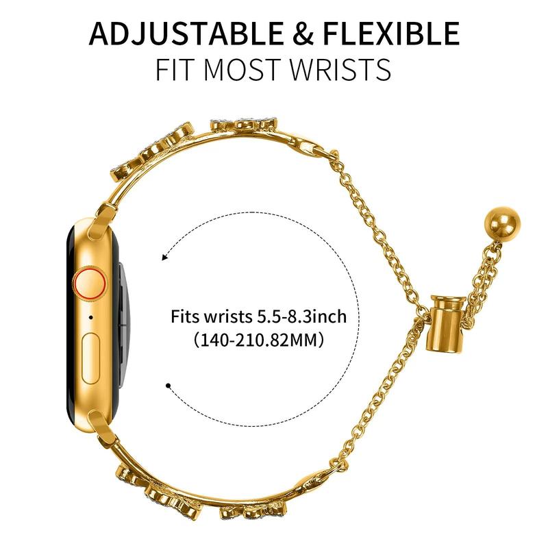 Clover Design Watch Band, Fashionable Watch Band for Women, Wearable Accessories Compatible with Apple Watch Series 10 9 8 7 6 5 4