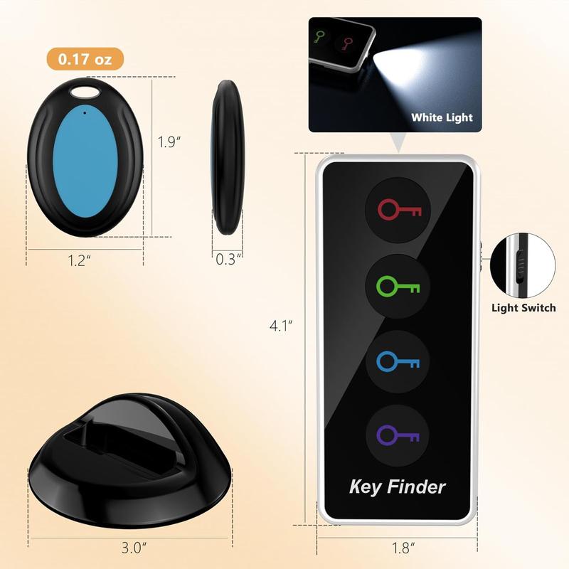 Key Finder, 1 Set Key Finder with 4 Counts Signal Receiver, Party Gift for Elder, Party Favors for Longer, Party Supplies, 2 Aaa Batteries Required