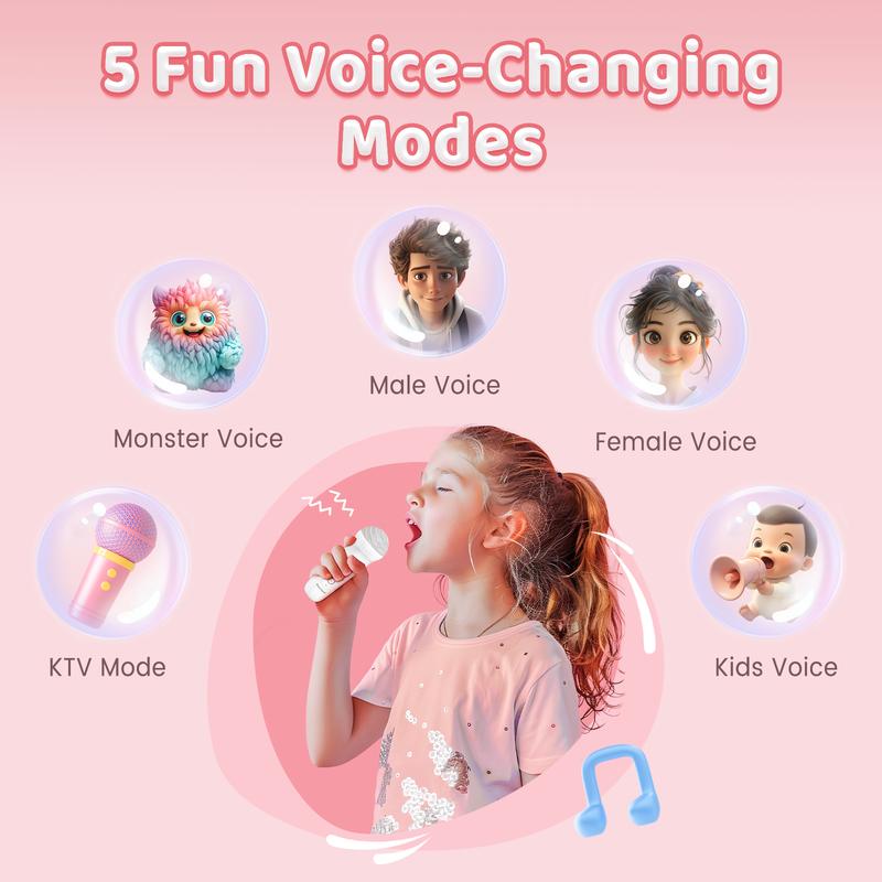 Heetipuk Y6 Mini Karaoke Machine,Portable Bluetooth Speaker with 2 Wireless Microphones for Kids Adults Dazzling Lights,Support TF Card USB AUX,Toys for Kids Home Party Birthday