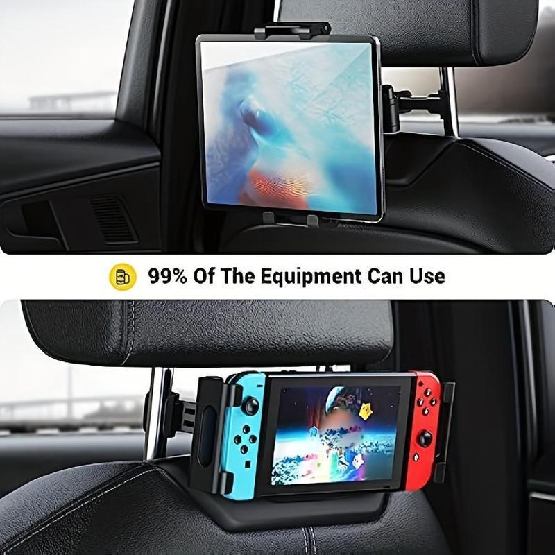 Universal Car Tablet Holder, Height & Angle Adjustable Car Seat Back Storage Holder for Tablet & Phone, Car Seat Headrest Tablet Stand, Compatible with 4.7