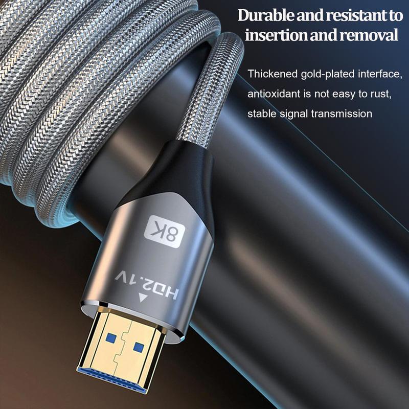 RGS 8K HDMI 2.1 Cables 5FT Ultra High Speed 48Gbps 8K@60Hz 7680x4320 4K@120Hz Nylon Braided PVC Cords for Devices Accessories Display Connection