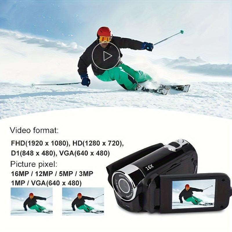 A Camera With A 270° Rotating LED Flip Screen, Equipped With A 32GB Memory Card 16x Digital Zoom Camcorder, 1080P, 2.4-inch Screen Display, New High-definition Wide-angle Camera, Portable Camcorder, Suitable For Home And Outdoor Recording, A Camera For Bo