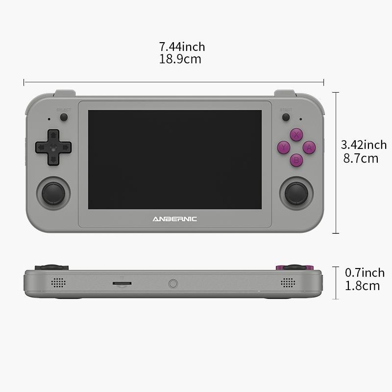 ANBERNIC RG505 Handheld Game Console, Android 12 System Game Console with 128G Card Pre-loaded 3000+ Games, Gyroscope Sensor & 4.95 Inch OLED Touch Screen, Stocking Fillers Gift