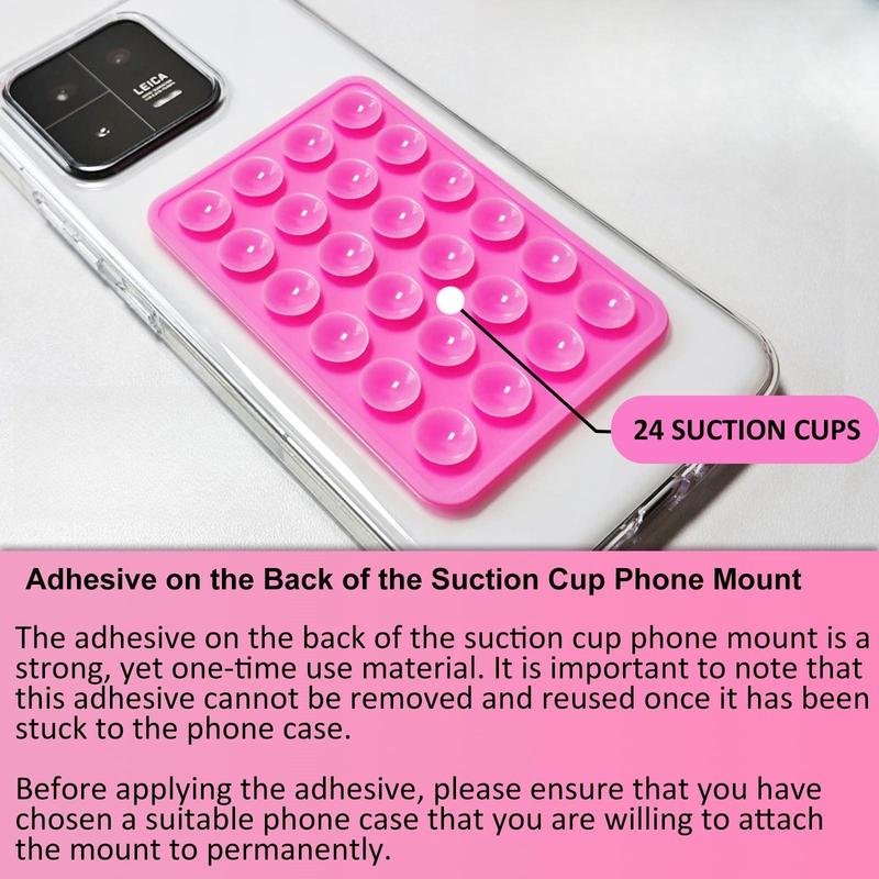 6Pack Silicone Suction Phone Case Mount, Strong Grip Holder for Non Slip Sticky Phone Grip for Cellphone Selfies and Videos Silicon Adhesive Suction Cup Phone Mount