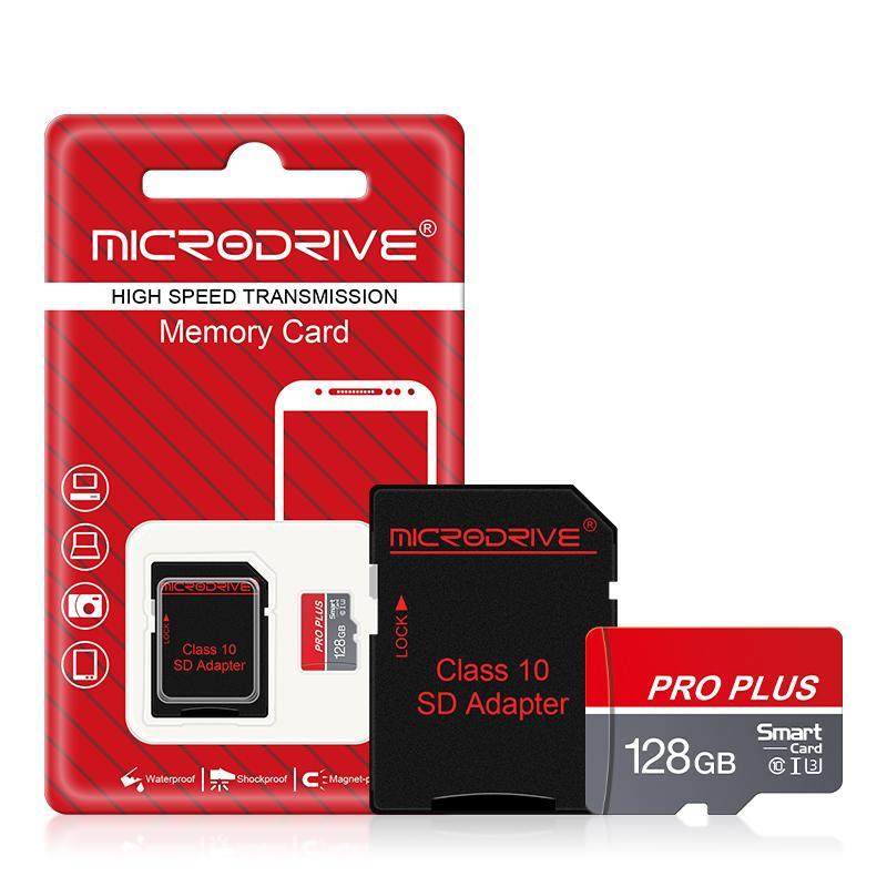 MICRODRIVE Micro TF SD Card, 1 Count 16GB 32GB 64GB 128GB 256GB Memory Card, Flash TF Cards with SD Adapter, Accessories for Tablets and Camera