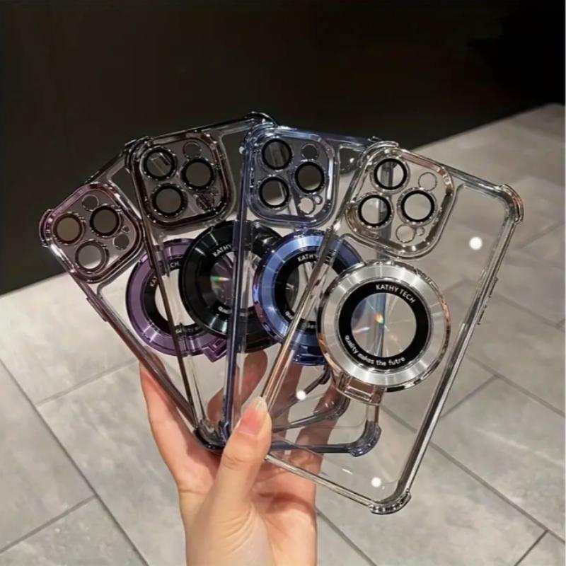 Clear Phone Case with Ring Bracket, Anti-drop Cellphone Protective Case, Shockproof Mobile Phone Cover for iPhone